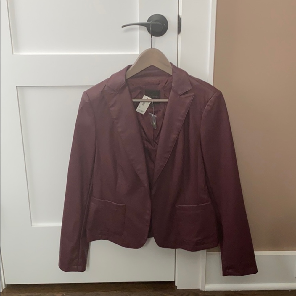 Structured Leather Blazer - NWT